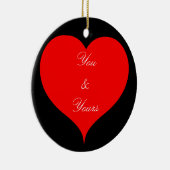 赤いハートフォーエバーユアバレンタインサンダー_コーブ セラミックオーナメント (右)