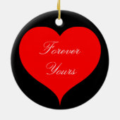 赤いハートフォーエバーユアバレンタインサンダー_コーブ セラミックオーナメント (裏面)