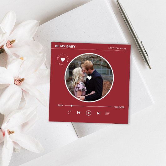 赤いハートフォーエバーラブフォトバレンタインデー シーズンカード