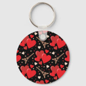 赤いハートフランスのキーチェーン キーホルダー (正面)