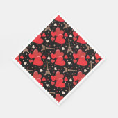 赤いハートフランスの紙ナプキンス スタンダードランチョンナプキン (角)