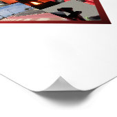 赤いハートフレーム写真コラージュ ポスター (角)