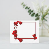 赤いハートフレーム – カスタマイズ可能 ポストカード (スタンド正面)
