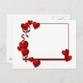 赤いハートフレーム – カスタマイズ可能 ポストカード (正面/裏面)
