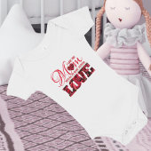 赤いハートフローラモダンマザーズ日 ベビーボディスーツ