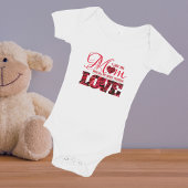 赤いハートフローラモダンマザーズ日 ベビーボディスーツ