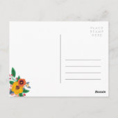 赤いハートフローラ聴診器ナース医 ポストカード (裏面)