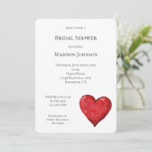 赤いハートブライダルシャワー 招待状 (スタンド正面)