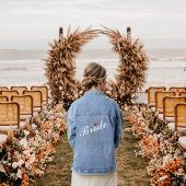 赤いハートブライドブライダル結婚ズバチェロレッテ デニムジャケット