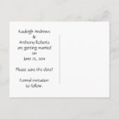 赤いハートブラックスワール日付を保存 案内ポストカード (裏面)