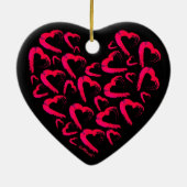 赤いハートブラックセラミックオーナメント セラミックオーナメント (裏面)
