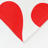 赤いハートブラックパターン フリースブランケット (角)