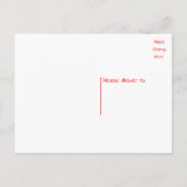 赤いハートブラック愛するペン結婚の婚約 案内ポストカード (裏面)