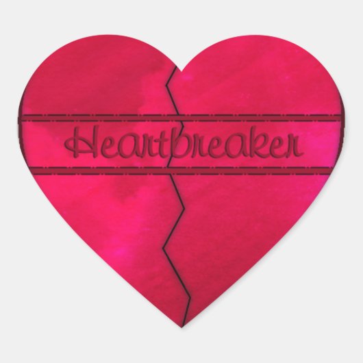 赤いハートブレイカーの壊れたハートシール ハートシール (正面)