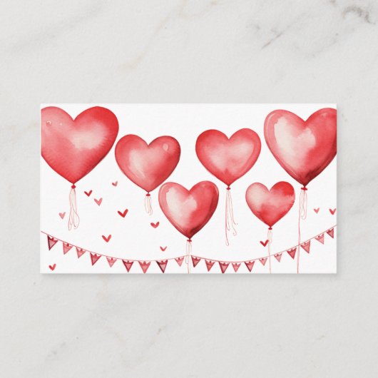 赤いハートベビーシャワーおむつラッフルチケット エンクロージャーカード (裏面)