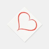 赤いハートペーパーナプキン スタンダードカクテルナプキン (角)