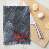 赤いハートホワイトブラックミニマルオリジナルガーデンキット キッチンタオル (四つ折り)