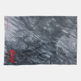 赤いハートホワイトブラックミニマルオリジナルガーデンキット キッチンタオル