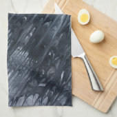 赤いハートホワイトブラックミニマルオリジナルガーデン キッチンタオル (四つ折り)