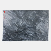 赤いハートホワイトブラックミニマルオリジナルガーデン キッチンタオル (横)