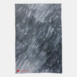 赤いハートホワイトブラックミニマルオリジナルガーデン キッチンタオル