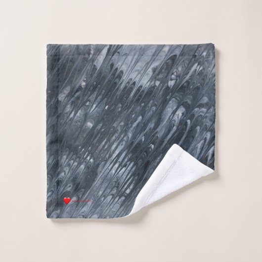 赤いハートホワイトブラックミニマル流星シャワー洗浄C ウォッシュタオル (ウォッシュタオル)