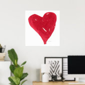 赤いハートポスター&プリント ポスター (ホームオフィス)