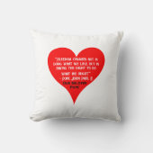 赤いハートポープジョンポール2フリーダム引用文 クッション (正面)
