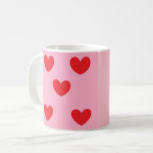 赤いハートマグ コーヒーマグカップ (正面左)