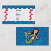 赤いハートマーメイドグリーンテールシェードオブブルー 名刺 (正面/裏面)