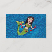 赤いハートマーメイドグリーンテールシェードオブブルー 名刺 (裏面)