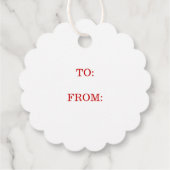 赤いハートミニマルの愛がバレンタインからスカラップ フェイバータグ (裏面)