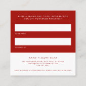 赤いハートミニマル共有ザラブビジネス 紹介カード (裏面)