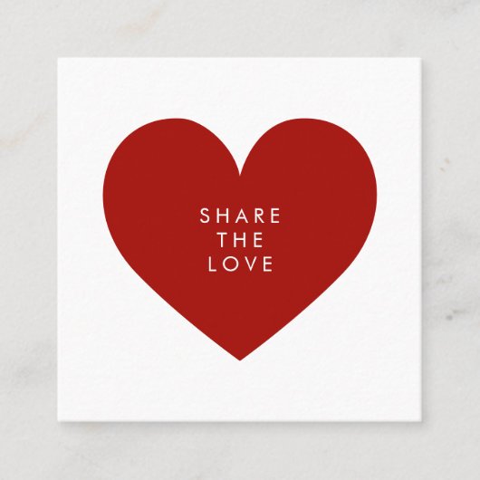赤いハートミニマル共有ザラブビジネス 紹介カード (正面)