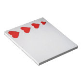 赤いハートメモ ノートパッド (アングル)