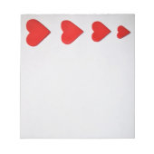 赤いハートメモ ノートパッド (正面)