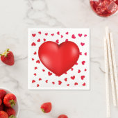 赤いハートモダンシンプルバレンタインラブ スタンダードカクテルナプキン (インサイチュ)