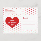 赤いハートモダンハッピーヴァレンティーンズデイラブ引用文 シーズンポストカード (裏面)