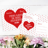 赤いハートモダンハッピーヴァレンティーンズデイラブ引用文 シーズンポストカード