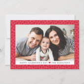 赤いハートモダンバレンタインの写真カード シーズンカード (正面)