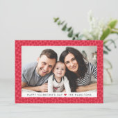 赤いハートモダンバレンタインの写真カード シーズンカード (スタンド正面)