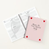 赤いハートモダンブライダルシャワーギフトレシピ帳 ノートブック (内部)