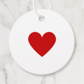 赤いハートモダンミニマシンプルリスエレガントク円 フェイバータグ (正面)