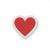 赤いハートモダンミニマルシンプル主義ラブビニル シール (正面)