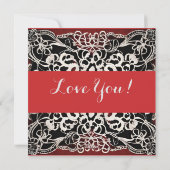 赤いハートモダンレースラブ シーズンカード (裏面)