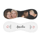 赤いハートモダン女性家族写真コラージュ 野球ボール (パネル)