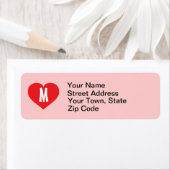 赤いハートモノグラム ラベル (インサイチュ)