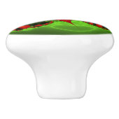 赤いハートライムグリーンモダン抽象芸術フラクタル セラミックノブ (側面)