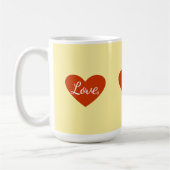 赤いハートラブカスタマイズ コーヒーマグカップ (左)
