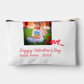 赤いハートラブハッピーバレンタインデー追加フォト名 アクセサリーポーチ (裏面)